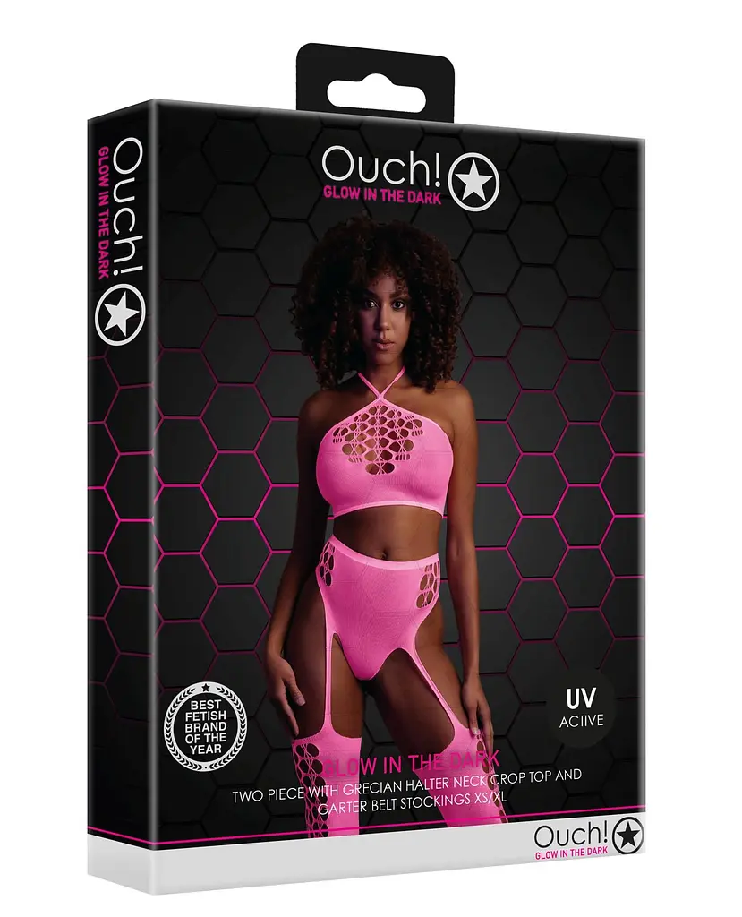 Комплект білизни Ouch! Neon, XS/XL (рожевий) - фото 3