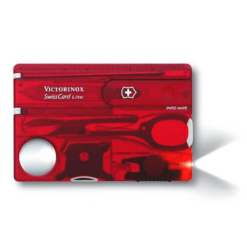 Ніж Victorinox Swisscard Lite 82х54х4мм,12функ,черв.прозор (блістер) - фото 2