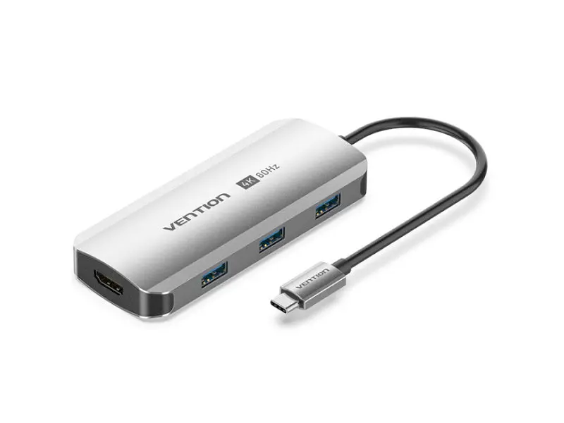 Мультипортовий адаптер Vention 5-in-1 USB-C to HDMI/USB3.0x3/PD (TQDHB)