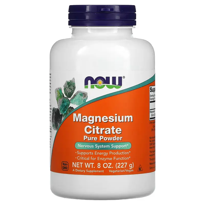 Вітаміни та мінерали NOW Magnesium Citrate Powder, 227 грам