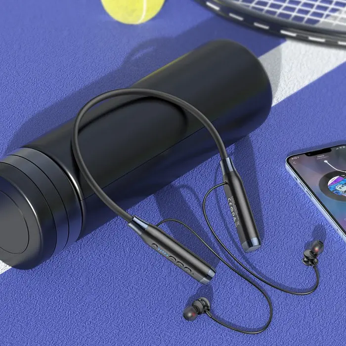 Беспроводные наушники с микрофоном вакуумные bluetooth наушники для бега черные с MicroSD Hoco ES62 Pretty - фото 4