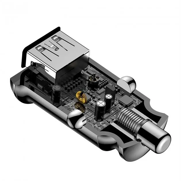 Автомобільний зарядний пристрій Baseus Grain C Dual USB 5V 3.1A (CCALL-ML01) Black [59109] - фото 5