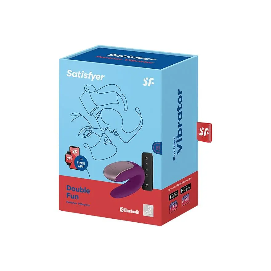 Вибратор для пар Satisfyer Double Fun 9 см фиолетовый - фото 6