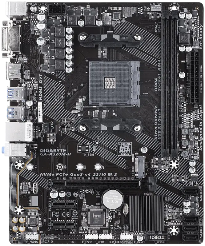 Материнська плата Gigabyte GA-A320M-H Socket AM4 (GA-A320M-H) Б/В - фото 2