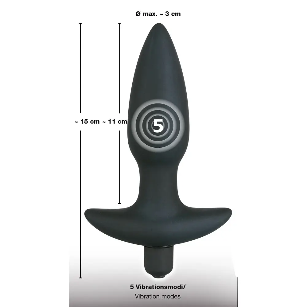 Анальна пробка з вібрацією Orion Black Velvet Vibrating Plug Medium, 15х3 см, M - фото 2