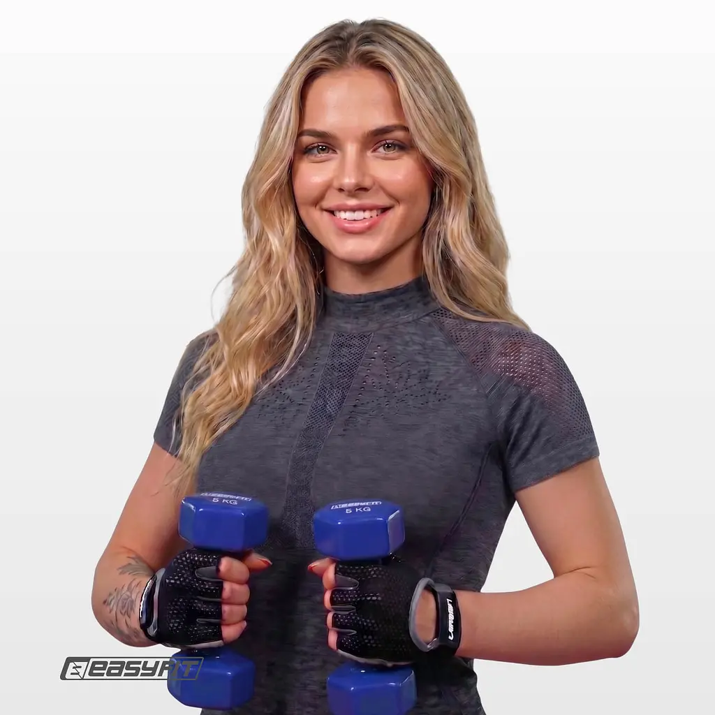 Гантель для фітнесу 5.0 кг EasyFit із вініловим покриттям синя - фото 9