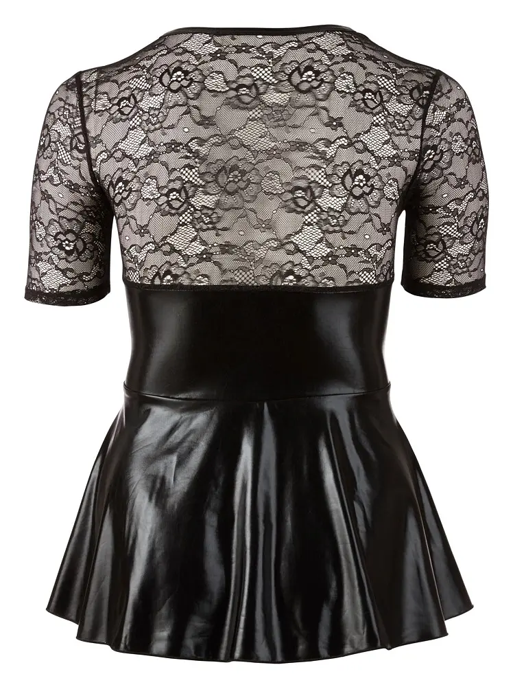 Мини-платье Cottelli Collection Vinyl Lack Wetlook Latex 3XL черный - фото 5