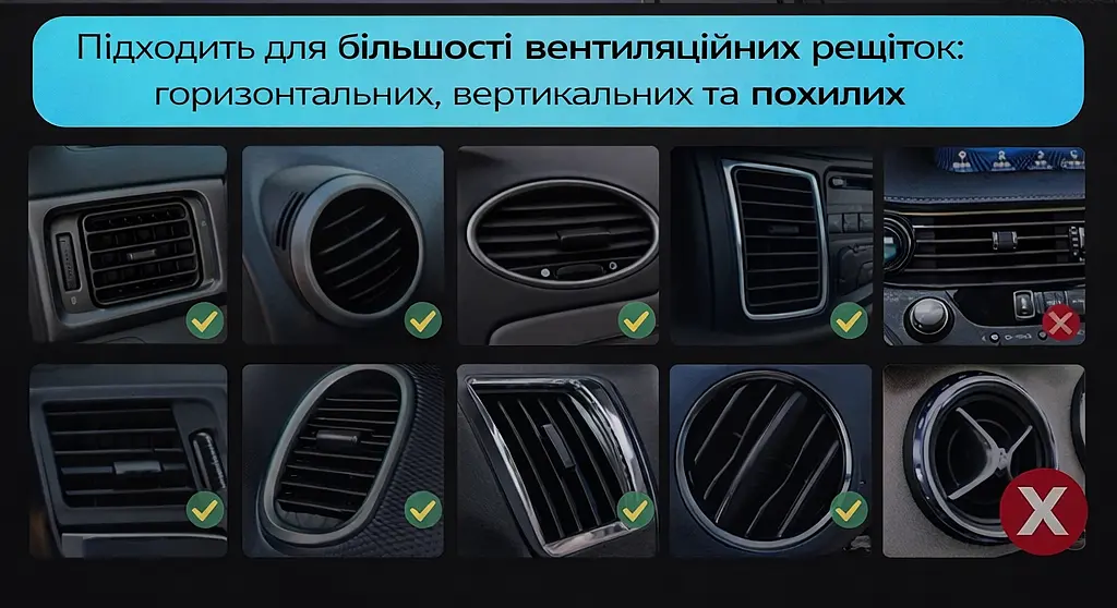 Тримач з бездротовою зарядкою для телефону Q15 + магнітна зарядка. IPhone та Android (Type-C, Lightning, microUSB) в дефлектор - фото 8
