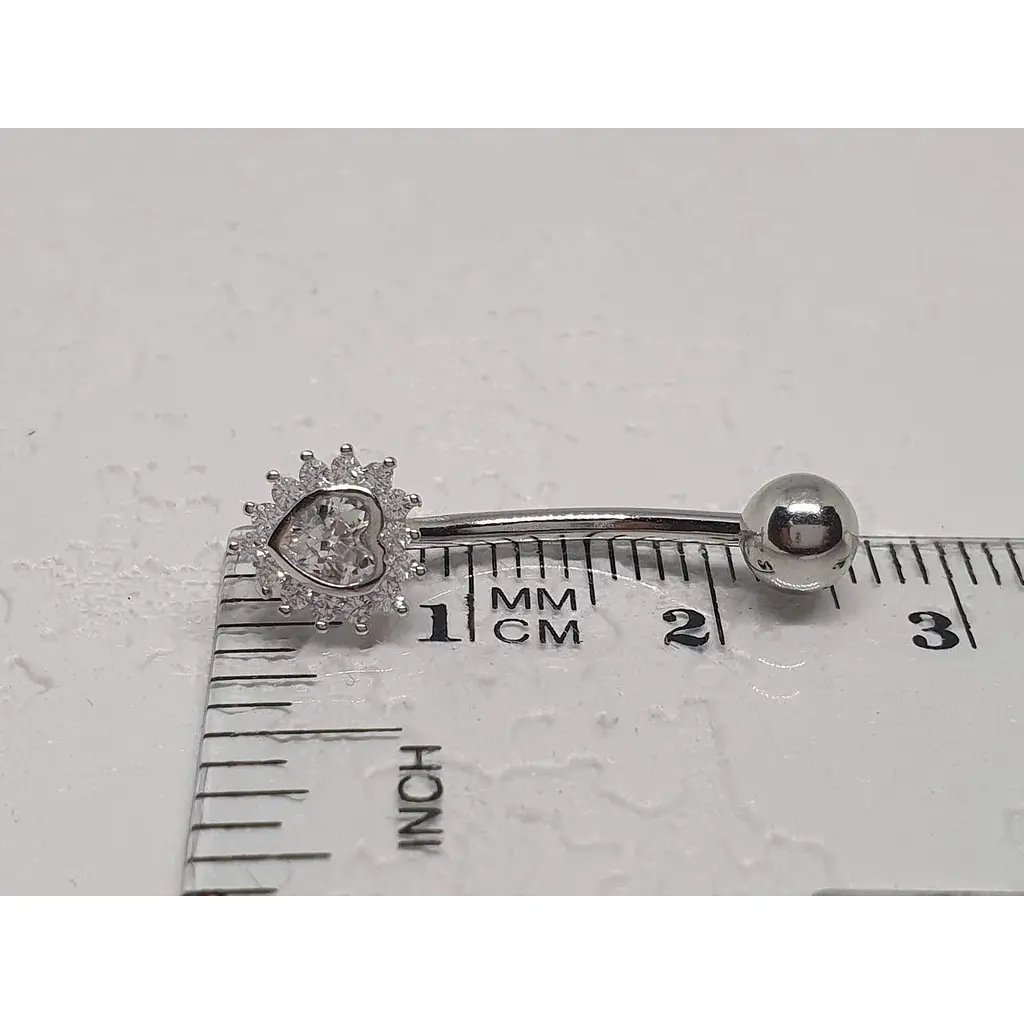 Серебряная серьга для пирсинга пупка Silvex 925 с фианитами. ПР2Ф/023 - фото 3