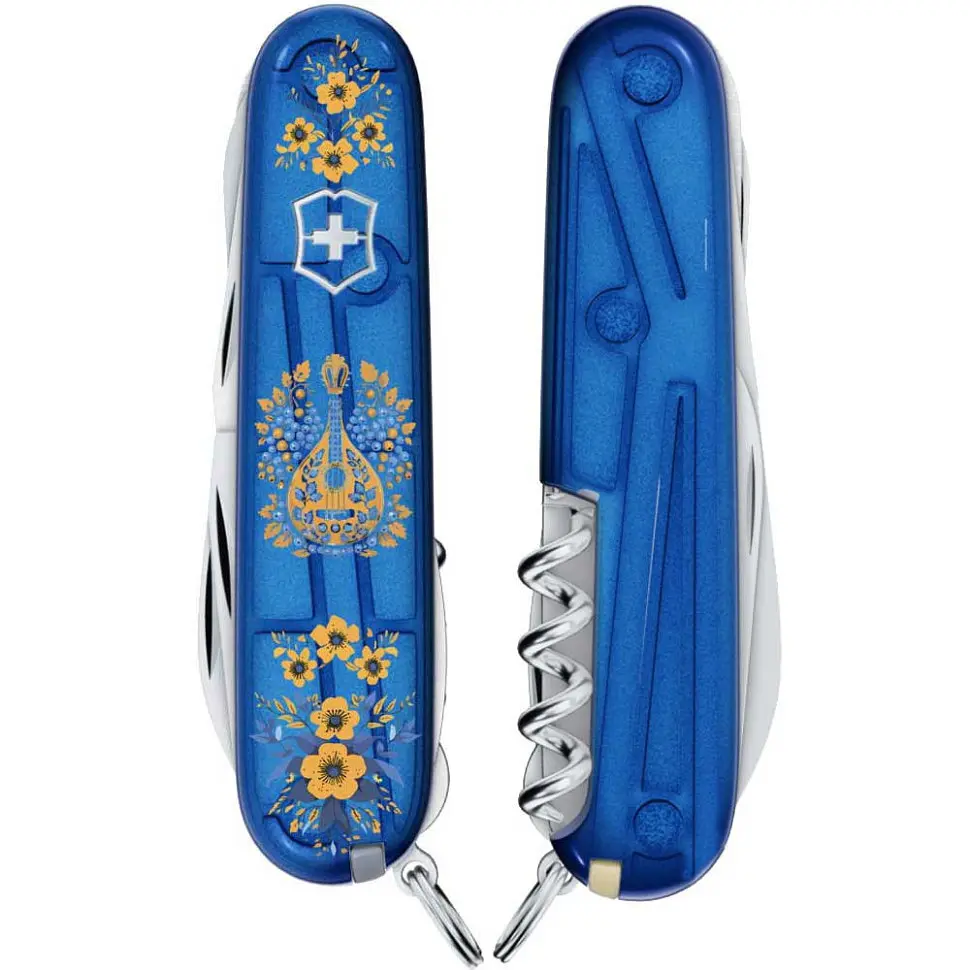 Ніж Victorinox Huntsman Ukraine 91мм 15функ син.прозор Українські мотиви - фото 2