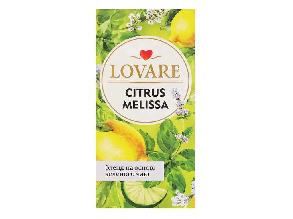 Чай пакетований зелений LOVARE 24 пакетиків Citrus Melissa