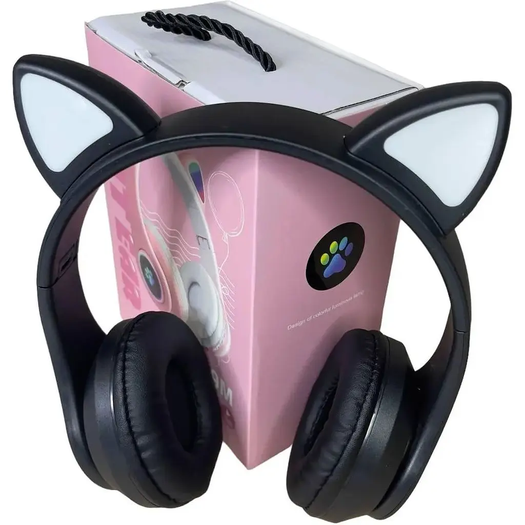 Навушники дитячі Opt-Top Cat ear В39М з радіо та блютуз чорні (1756375770) - фото 8