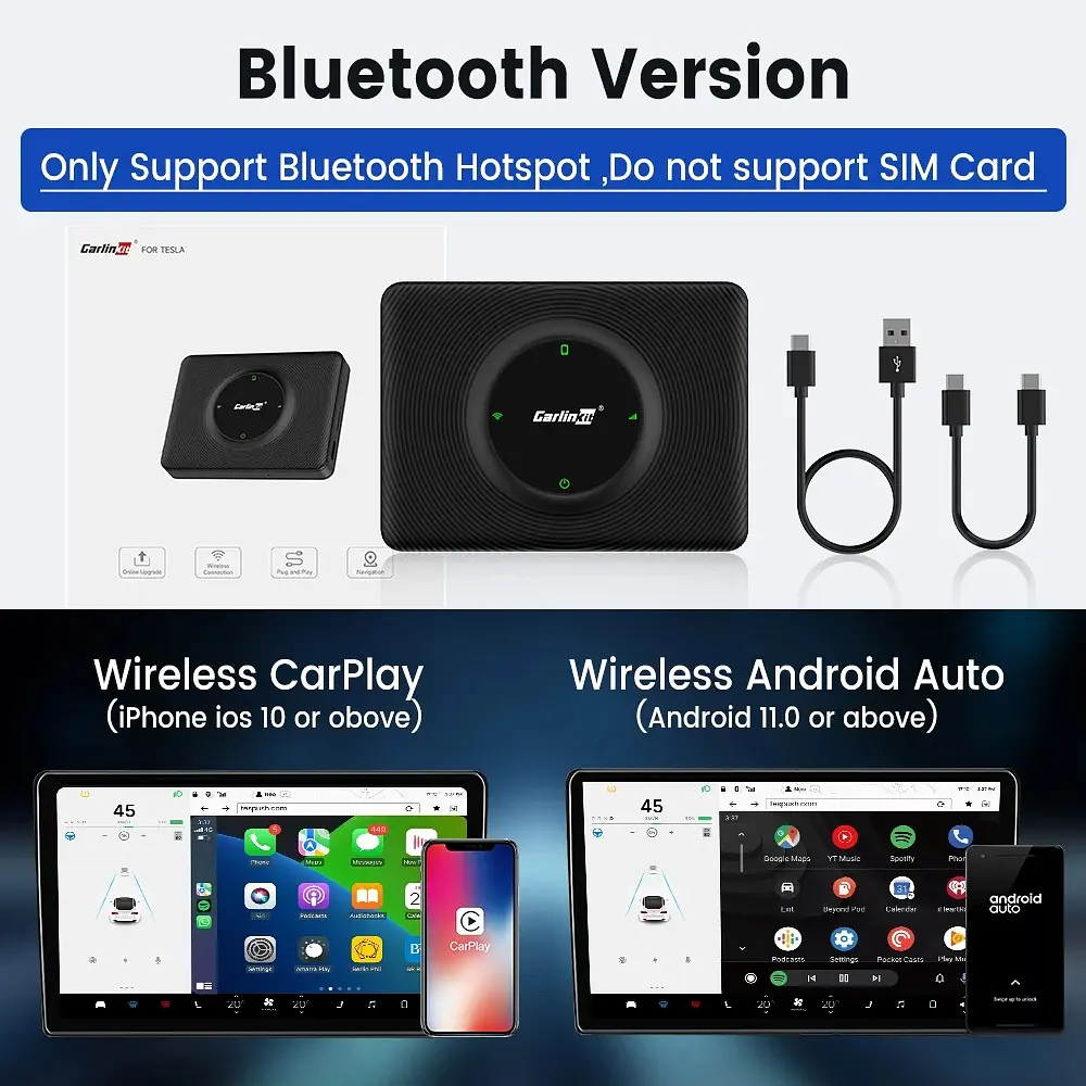 USB-адаптер CarlinKit T2C для Tesla для бездротового Apple CarPlay / Android Auto - фото 9