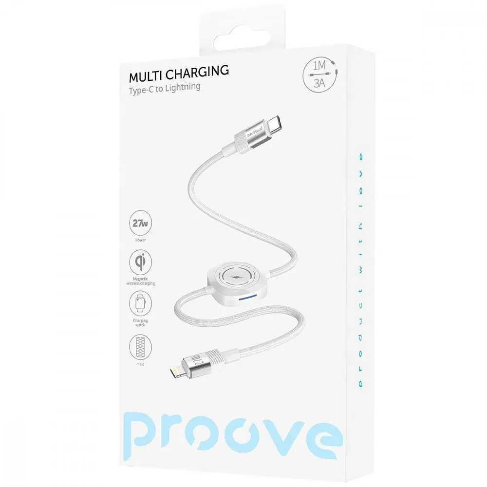 Кабель Proove Multi Charging Type-C to Lightning 27W white (CCMT27004101) - фото 2