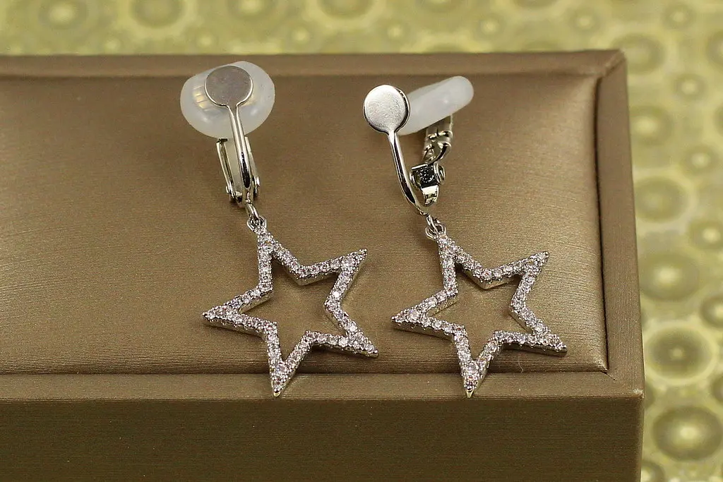 Сережки кліпси Xuping Jewelry Велика зірка 3,5 см сріблясті - фото 2