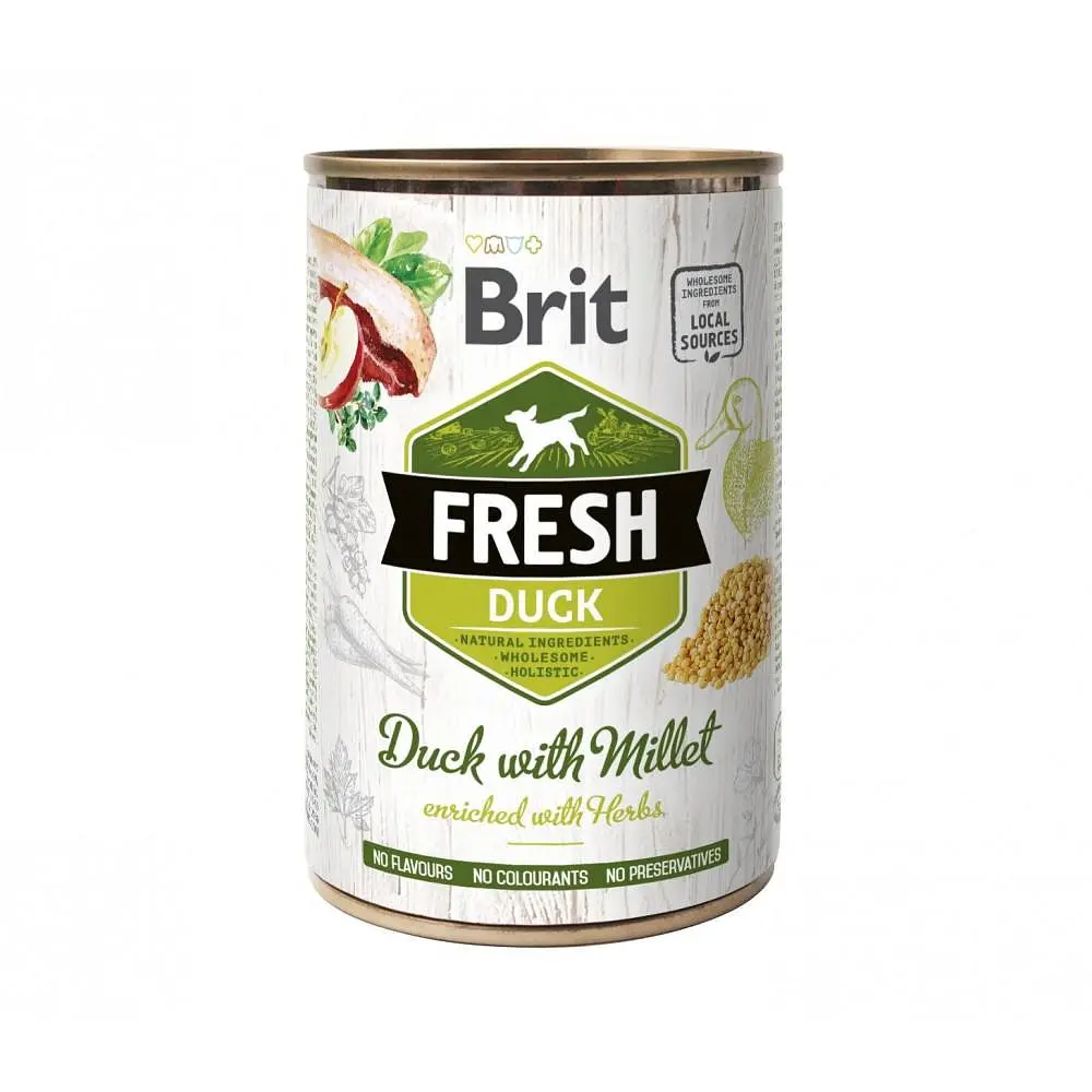 Консервований корм Brit Fresh Duck/Millet для собак, з качкою та пшоном, 400 г - фото 7