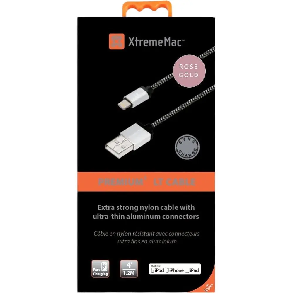 Кабель USB-A to Lightning XtremeMac Nylon Cable Rose Gold 1.2 м (XCL-PRC-33) - фото 3