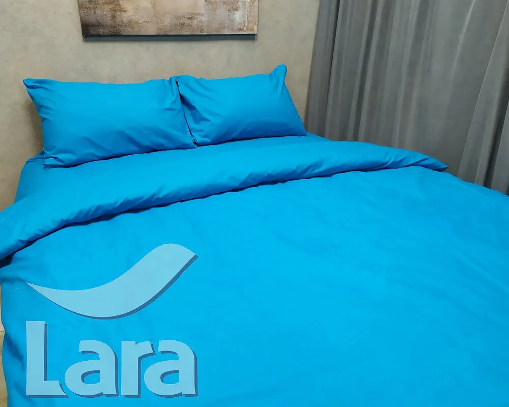 Постільна білизна LARA бязь d11189d Turquoise двоспальна - фото 2