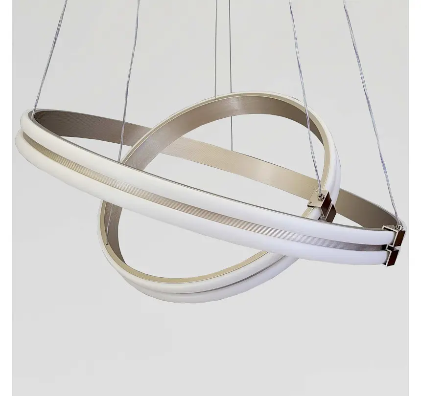 Сучасна LED люстра з двома кільцями MD78099/60+40CF Artlight у кольорі рожеве золото - фото 4