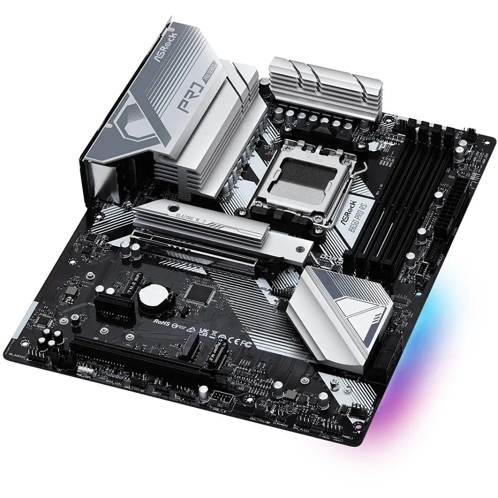 Материнська плата ASRock B650 PRO RS (AM5/B650, 4*DDR5, 3xPCIex16, HDMI/DP, 4xSATA,3xM.2, 2.5GLan, 7.1ch, ATX) (B650 PRO RS) - фото 4