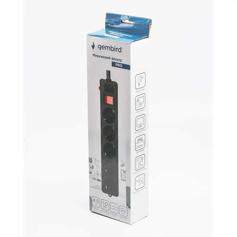 Фільтр Gembird SPG5-G-15B-PRO 4.5м - фото 4
