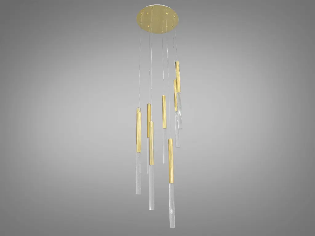 Люстра стельова LED Diasha 3007/8G, 24W, 8 ламп, золото, IP20, для коридору та вітальні - фото 2