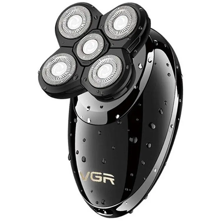 Водонепроницаемая электробритва VGR V-302 беспроводная с комплектом насадок черная (39878-V-302_599) - фото 2