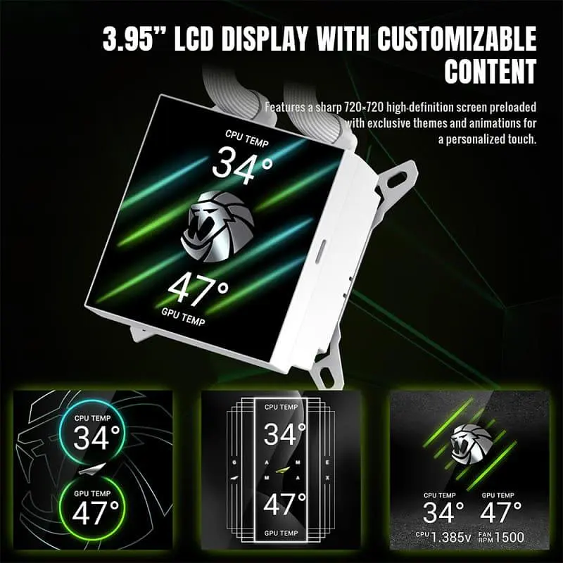 СВО GameMax Glacier 360 LCD White (GLACIER 360 LCD WH) - фото 8
