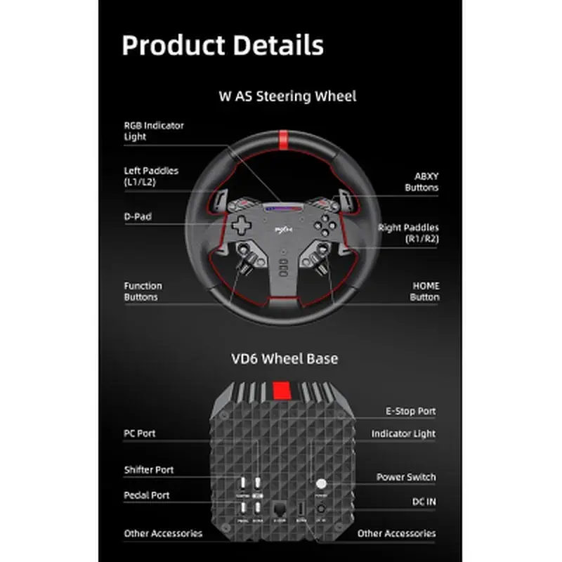 Кермо PXN VD6 Bundle for PC (PXN-VD6 Bundle EU) - фото 12