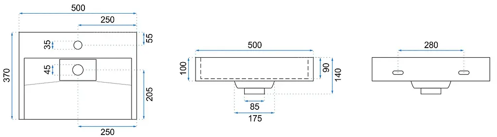 Умивальник Rea Goya 50 см накладний білий REA-U8900, Білий - фото 7