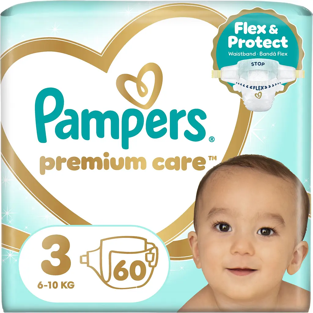 Підгузки Pampers Premium Care Розмір 3 (6-10 кг) 60 шт.