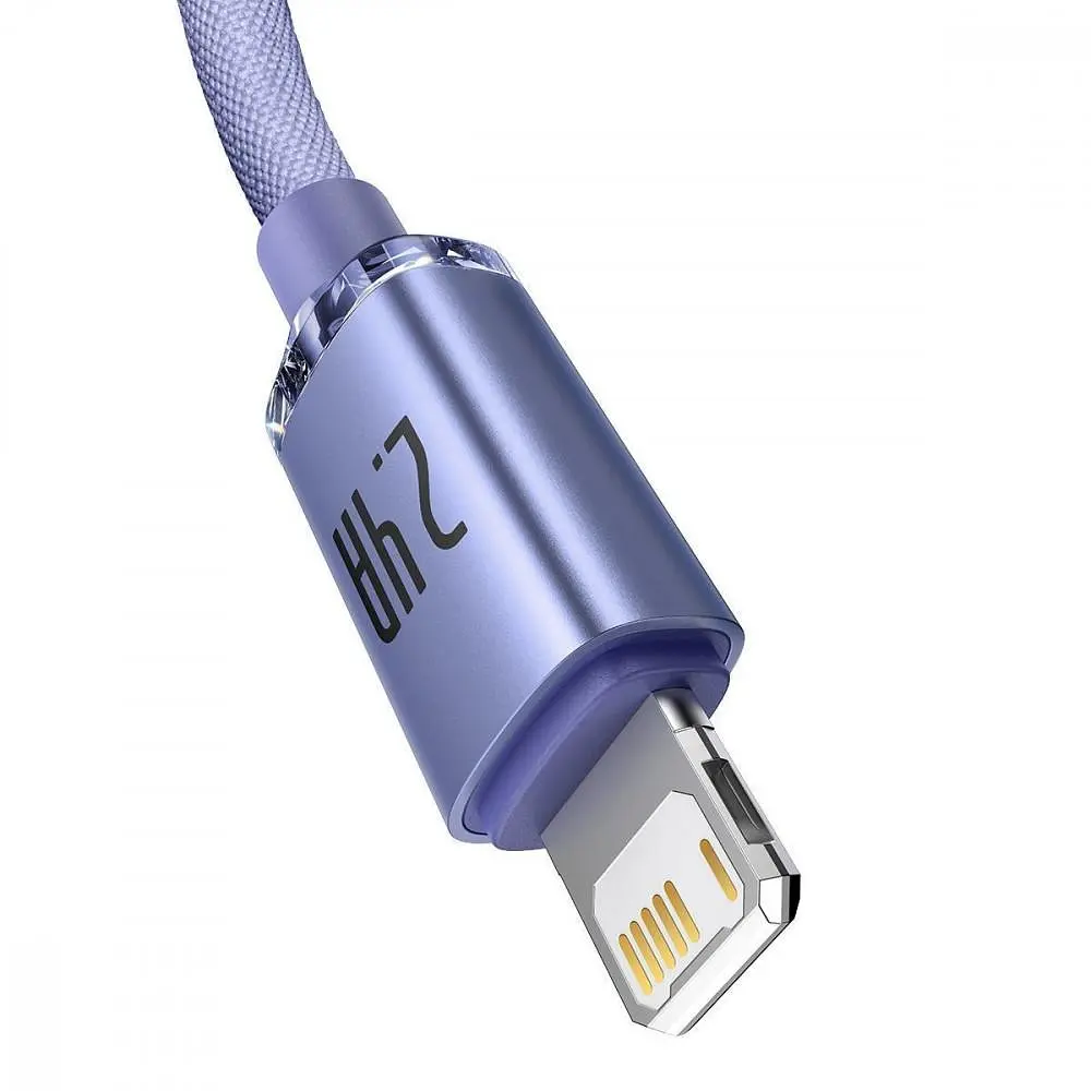 Кабель Baseus Crystal Shine Series Fast Charging Lightning 2.4A (2m) purple (CAJY000105) - фото 6