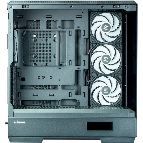 Корпус Zalman P50 DS, Black, Mid Tower, без БЖ, для ATX / Micro ATX / Mini ITX, 1xType-C / 2xUSB 3.0, макс. CPU - 178 мм / VGA - 435 мм, 4x120 мм ARGB, бічна та передня панелі із загартованого скла, LCD екран (CPU / GPU / Time) - фото 7