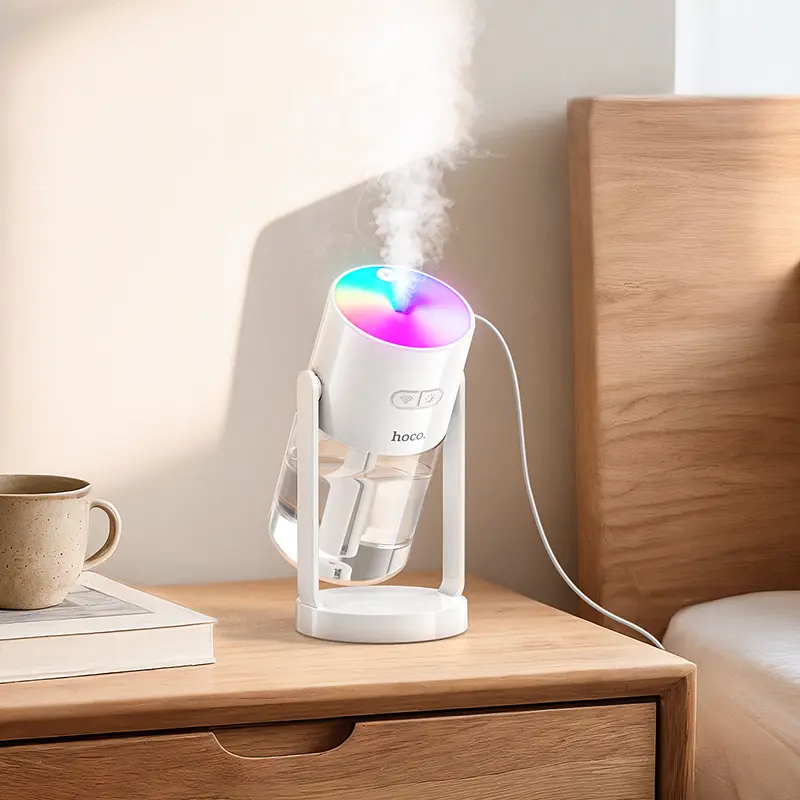 Зволожувач повітря з проекцією зоряного небаl HOCO HX34 280ml Starry sky humidifier White - фото 6
