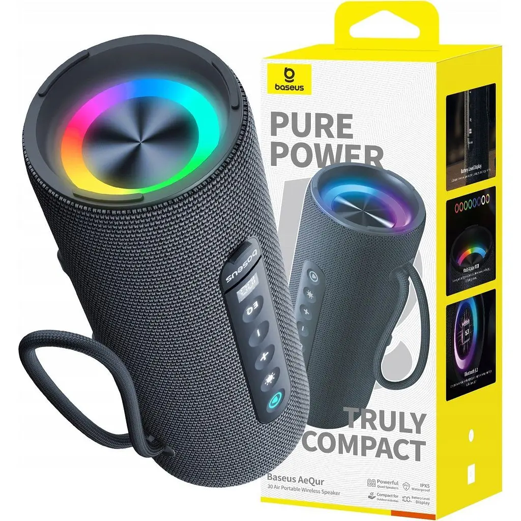 Портативна колонка Baseus AeQur 30 Air Portable Wireless Speaker Twilight A20072600826-00 Grey - фото 6