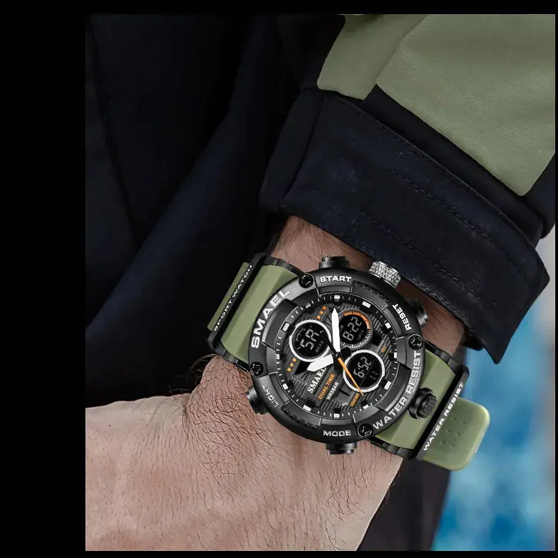 Годинник наручний чоловічий Smael 8040 Khaki (15161) - фото 2