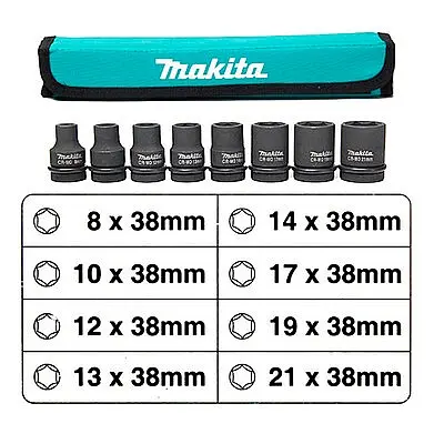 Набір головок ударних 1/2" 8-21 мм (8 шт) Makita B-54645 - фото 7