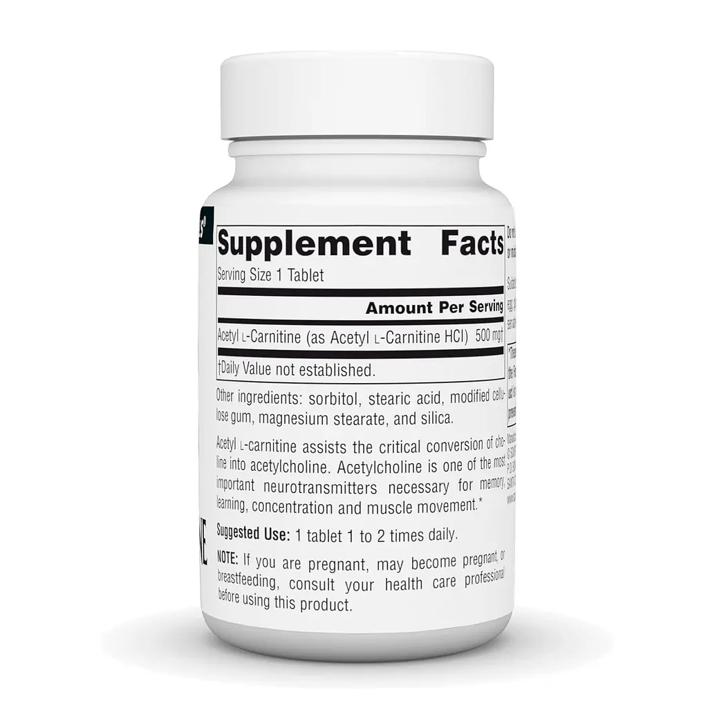 Амінокислота Source Naturals Acetyl L-Carnitine 500 мг 30 таб - фото 2