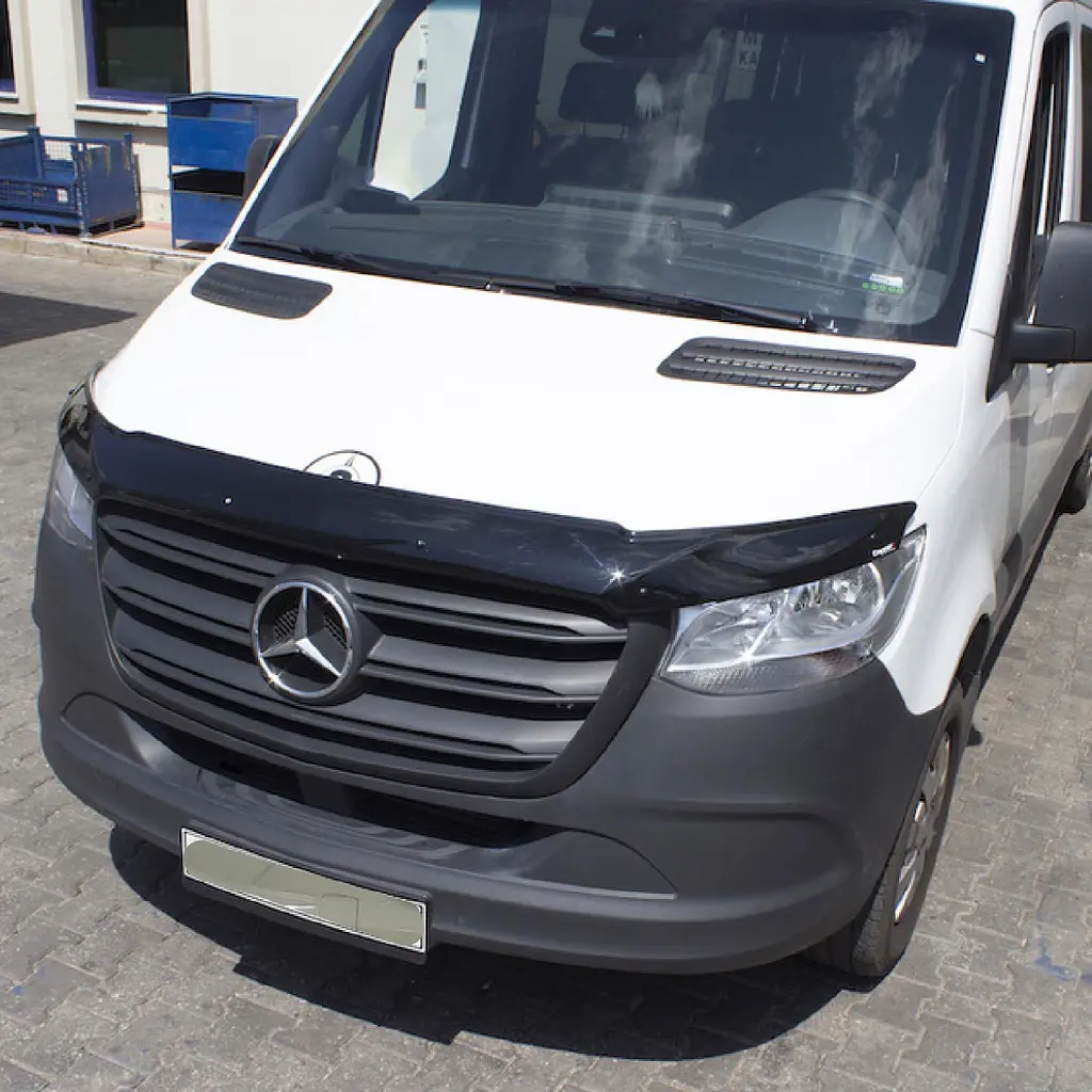 Дефлектор капоту мухобійка Mercedes-Benz Sprinter (907) 2018-2025 Євро Кріплення (Vip Tuning) - фото 2