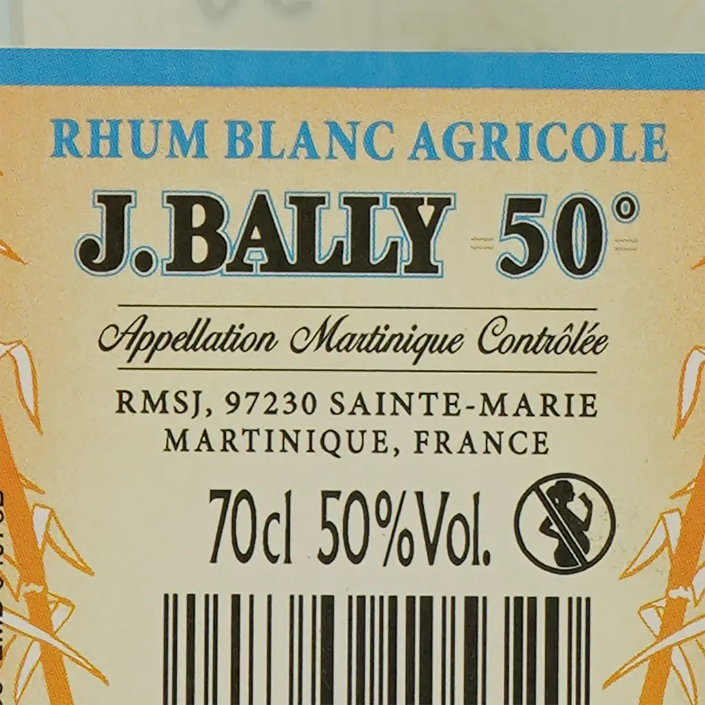 Ром J.Bally Blanc Agricole Martinique 50% 0.7 л - фото 4