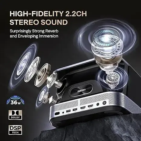 Интеллектуальный проектор 3 в 1 Aurzen Dolby Audio BOOM 3-F503 с Wi-Fi - фото 4