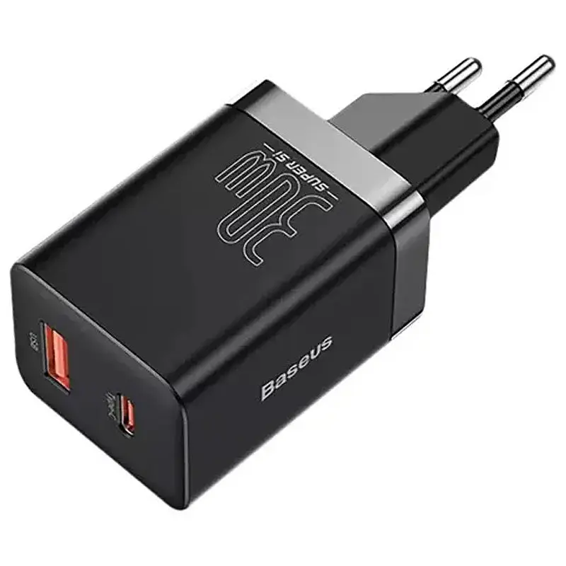 Super Si Pro Quick Charger PD30W+QC3.0 (1USB-A/1C) (CCSUPP-E) Black Baseus teh0029612 - фото 2