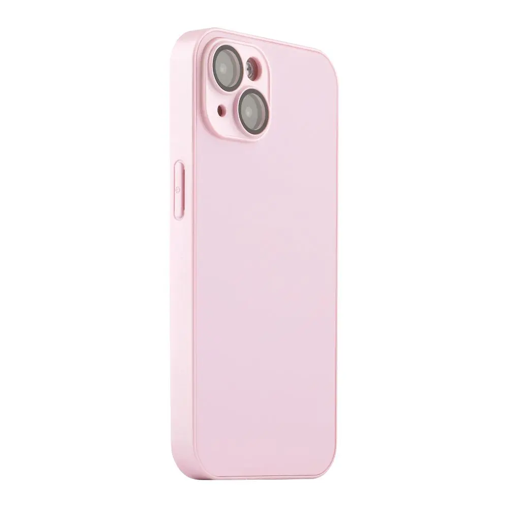 Чохол-накладка скляний матовий із захистом камери Matte AG-Glass Apple iPhone 14 Pink