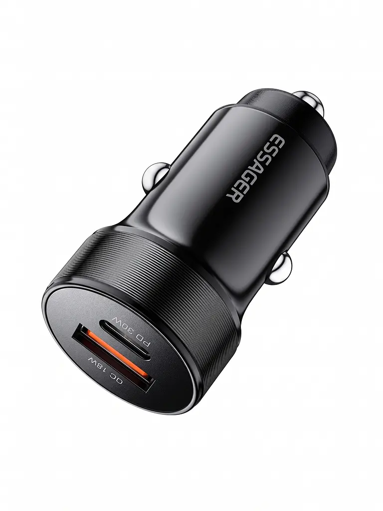 Essager Car Charger 30W 2 порта USB-C та USB-A PD QC 3.0 (чорний) - фото 9