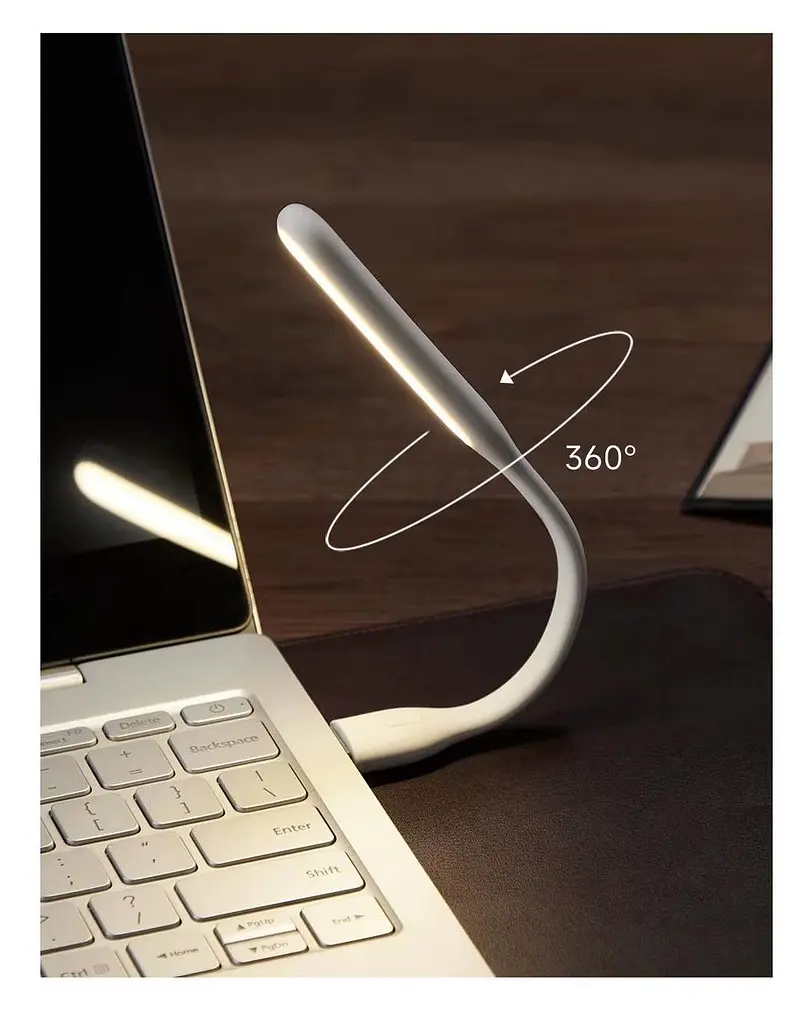 USB LED лампа CUKTECH (ZMI) LED 2 AL003 для ноутбука Power Bank портативна світлодіодна 5 режимів гнучка Black - фото 8