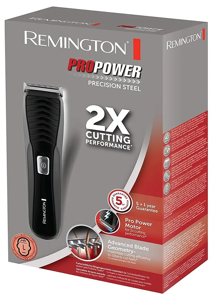 Машинка для стрижки Remington Pro Power Precision Steel, мережа+акум., роторний мотор, насадок-2, сталь, чорний - фото 6