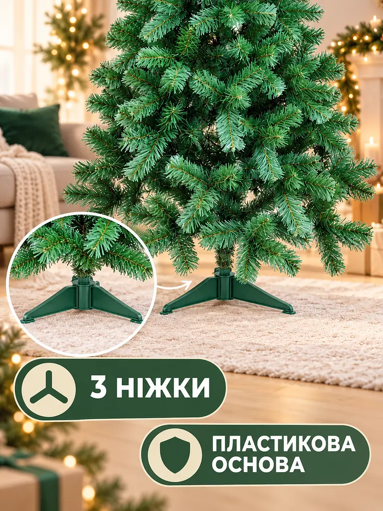 Сертифікована ялинка штучна пухнаста Казкова YaLINKA S18 180 см - фото 5