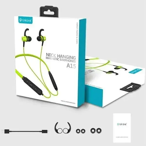 Наушники беспроводные с затылочной дугой Celebrat A15 зеленые - фото 8