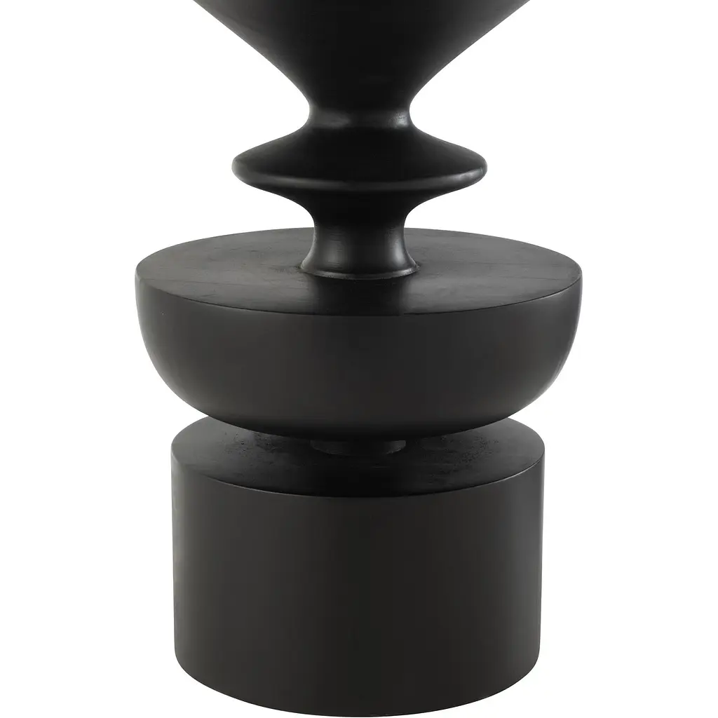 Кофейный столик J-line из дерева манго с фигурной ножкой черный (47658) - фото 2