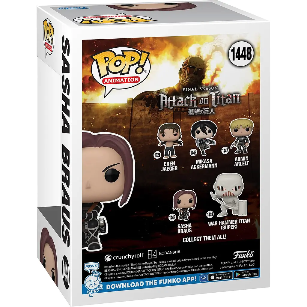 Фигурка Funko Pop! Attack on Titan: Саша Браус 9.6см (67927) [118187] - фото 3